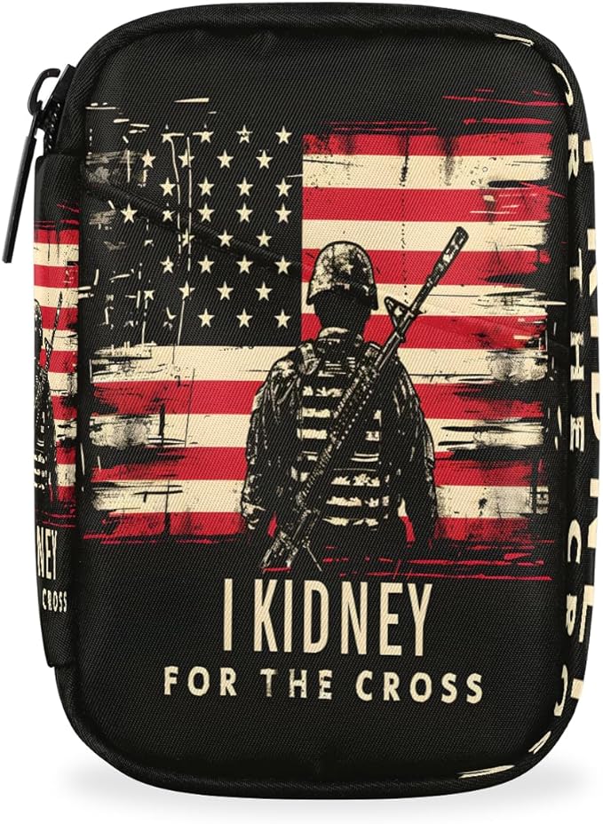 American Flag Cross Army Travel Pill Organizer Box Weekly Portable Pill Case Daily Pills 7 Day Small Birth Control Pills Container Removable Compartments for Medicine Vitamins Fish Oil