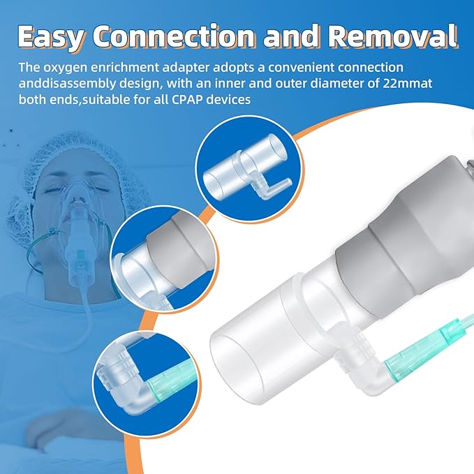 4 Pack CPAP Hose Adapter,CPAP Oxygen Enrichment Adapter,Universal Tube Connector for CPAP Tubing Hose,Oxygen Supplies