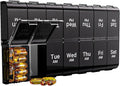 7 Day Extra Large Pill Organizer 2 Times a Day, Weekly Pill Box Twice a Day, XL AM PM Pill Case, Oversized Daily Medicine Organizer for Vitamin, Big Pill Container (Black)