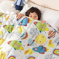 Sivio Weighted Blanket 5lbs, White Cooling Weighted Lap Blanket, Breathable Heavy Throw Blankets for Sleeping, Washable, 36"x48", Rocket
