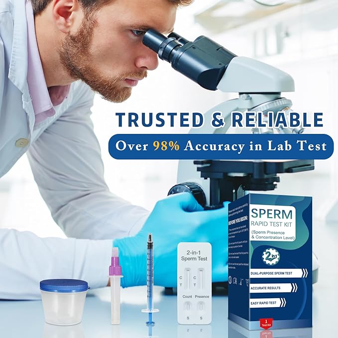 Sperm Check Fertility – 2-in-1 At-Home Semen Analysis Test for Men, Simple One-Step Check, Reliable Indicator for Fertility & Conception Readiness