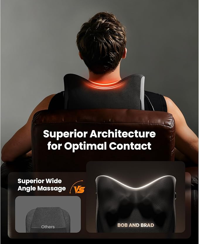 BOB AND BRAD Back Massager for Pain Relief Deep FSA Eligible HSA Eligible EZBack Prime Corded Design Shiatsu Neck and Back Massager with Heat for Back,Shoulders,Body Muscle Tissue Gifts for Women Men