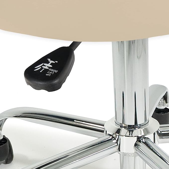 EARTHLITE Pneumatic Massage Salon Drafting Stool - No Leaking (vs. Hydraulic), Adjustable, Rolling, CFC-Free / Medical Spa Facial Chair