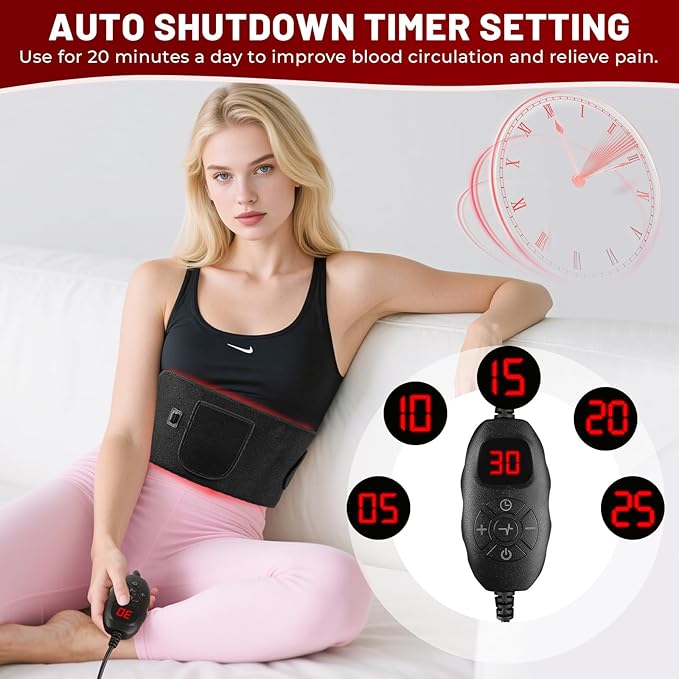 Red Light Therapy for Body, Infrared Light Therapy for Shoulder Waist Muscle, Upgraded 3 in 1 Led Beads, 660nm Red Light & 850nm Near Infrared Light Therapy Belt