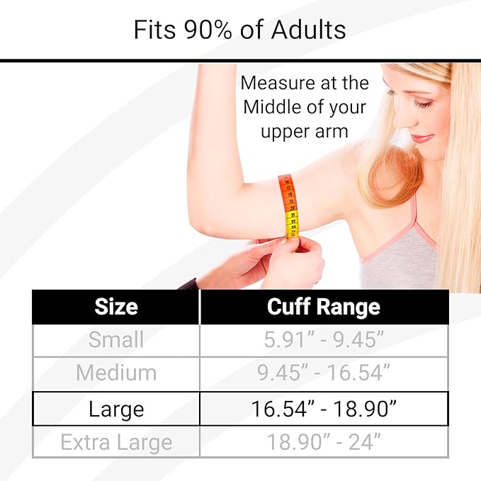 Vive Precision Blood Pressure Cuff Replacement - Compatible with Omron Series 5 & Most BP Monitors - Universal Cuff for Adults, Seniors & Elderly (Large)