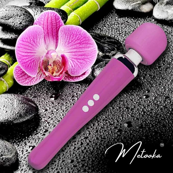 Therapeutic Cordless Massager - Powerful Massage Tool Handheld 8 Speeds 20 Patterns - Rechargeable Hand Massagers for Sore Muscles - Hand Held Massage Tool for Neck & Back