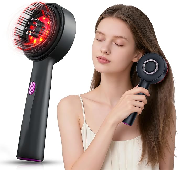 3-in-1 Rechargeable Scalp Massager Hair Growth Oil Applicator, Gentle Scratching & Kneading, IPX7 Waterproof, Electric Head Massage Tool for Home Spa, Portable Scalp Brush for All Hair Types