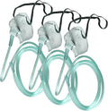 3 Pack Oxygen Mask for Face Adult with 7 Ft Tube, Oxygen Mask with Adjustable Elastic Strap - Adult Standard L,Green