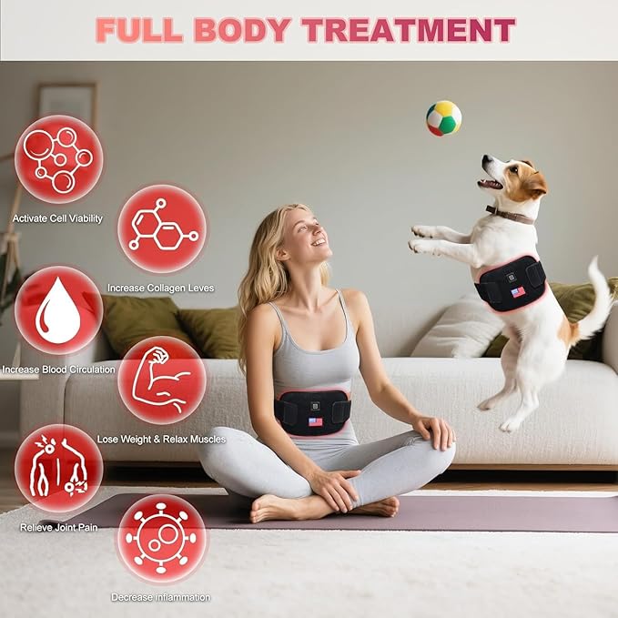 Red-Light-Therapy-for-Body,2025 Upgraded 4 Modes Near Infrared Light for Body Pain Relief,High-Efficiency Spherical Lamp Dual-Wave(660nm&850nm)LEDs,Corded-electric for Effective Therapy(12.3" x 6.2")