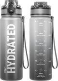Sahara Sailor Water Bottle 17oz, Durable and Leakproof Water Bottles Motivational with Time Marker, Tritan, BPA Free, Wide Mouth with Easy Clean Brush for Gym, Travel, Home, School, Office (1 Bottle)
