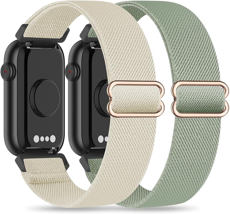 2 Pack Stretchy 16mm Nylon Bands Compatible with FITVII HM08/MorePro HM08/Amzhero-Runfit D26/KALINCO Slim Fitness Tracker