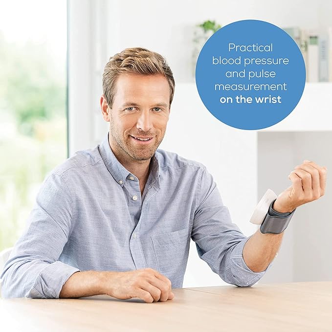 Beurer BC57 Wrist Blood Pressure Monitor – Automatic Wrist Blood Pressure Cuff - Bluetooth – 120 Memory Spaces with Irregular Heart Rate Detection, Large Display, Resting Indicator, Storage Case