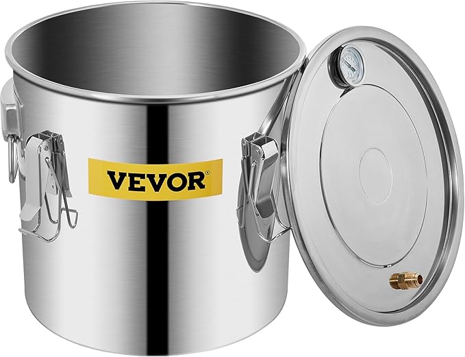 VEVOR Alcohol Still 5GAL/20L, Alcohol Distiller with Thumper Keg, Distillery Kit for Alcohol with Copper Tube & Build-in Thermometer & Water Pump