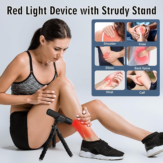 Infrared & Red Light Therapy Device,Advanced Triple-Wavelength Technology Heldhold Red Light Therapy Torch for Body Face Neck Knee Hand Back Pain Relief(Black)
