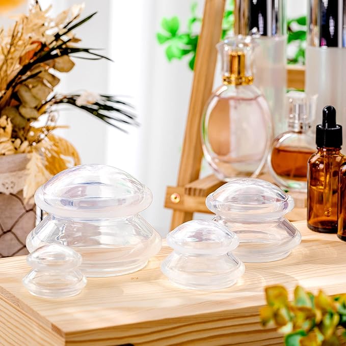 Syhood 16 Pcs 4 Sizes Cupping Therapy Set Silicone Cupping Massage Cups Professional Therapy Studio and Household Set for Cellulite Reduction Body Myofascial Muscle Nerve Joint Pain
