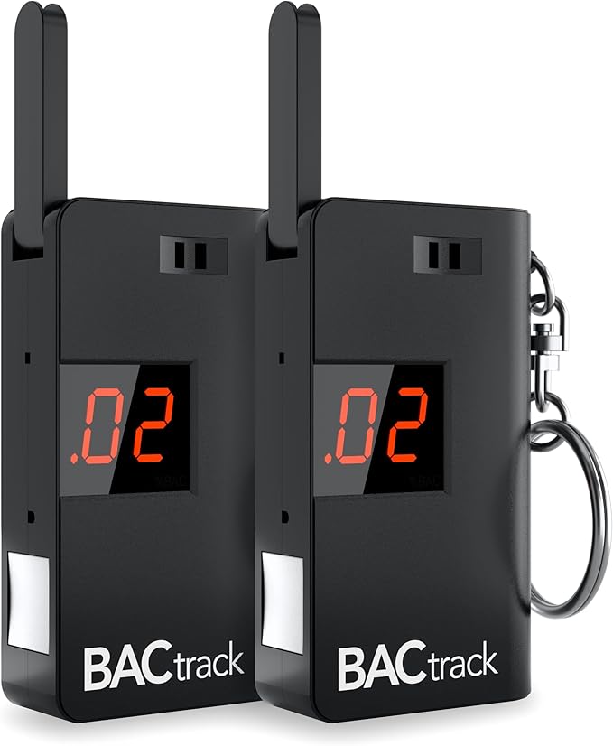 BACtrack Keychain Breathalyzer - Black (2 Pack) | Ultra-Portable Pocket Keyring Alcohol Tester for Personal Use