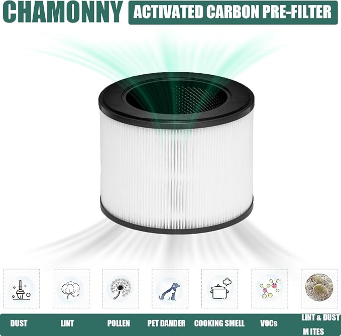MA-22 True HEPA Replacement Filter, Compatible with MA Series MA-22 Air Purifier, 3-in-1 H13 True HEPA Filter and Activated Carbon Filter, 2 Pack