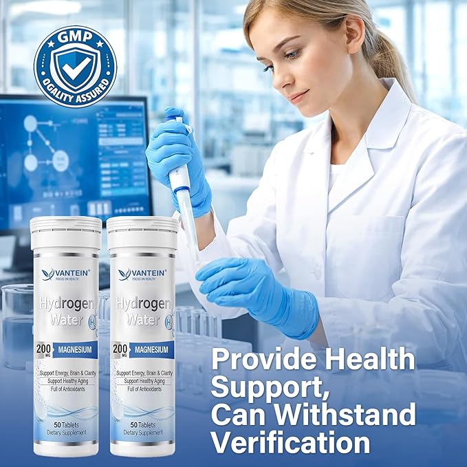 H2 Molecular Hydrogen Tablets with Magnesium - 100 Tablets Hydrogen Water Tablets for Athletic Recovery, Energy & Cellular Health – Lemon & Raspberry Variety