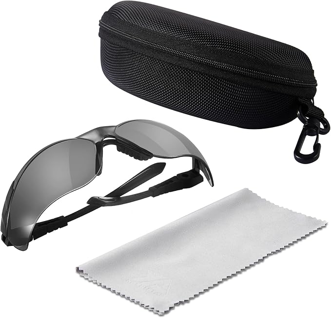 xaegistac Shooting Glasses Anti-fog Shooting Range Eye Protection, Adjustable Safety Glasses with Zipper Hard Case