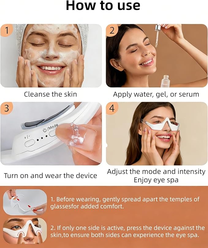 Under Eye Red Light Therapy Glasses, Red Light Therapy Device for Eyes, Newtiful Eye Pods for Eye Bags, Lightweight Eye Massager for Women & Men Gift, Eyepods for Dark Circless Eye Strain