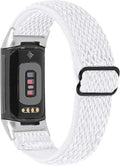 Lijinlan Nylon Band Compatible with Fitbit Charge 5 Advanced Fitness & Health Tracker, Elastic Woven Strap Stretchable Wristband Watch Bands Replacement for Charge 5 for Women Men