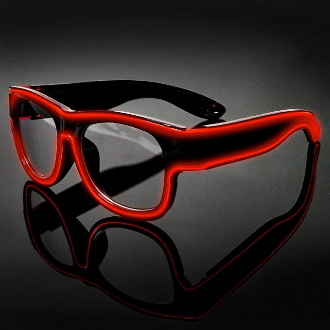 Ainiv Wireless Light Up Glasses 3 Modes LED Luminous Glasses Glow in the Dark for Parties, DJ, EDM, Halloween, Christmas