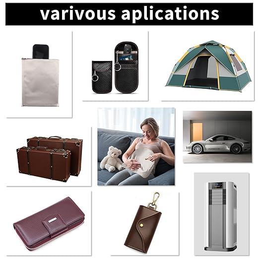Faraday Fabric，(43"W × 236"L Fabric + 780"L Tape，Faraday Fabric EMP Proof Military Grade，Faraday Cloth can Block Cellular Signals,WiFi, Bluetooth, GPS, and RF Signals…
