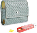Pill Organizer,LIZIMANDU Weekly Travel Pill Case Box Medication Reminder Daily AM PM, Day Night 7 Compartments,for 4 Times A Day, 7 Days a Week-Includes Leather PU Carrying Case(1-Weave Green2)