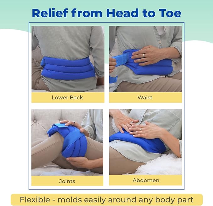 Microwavable Heating Pad for Lower Back and Menstrual Cramps - Moist Microwave Heating Pad for Muscles and Joints - Natural Microwave Hot Pack Heat Pad for Lower Back Pain - 1 Pack Blue