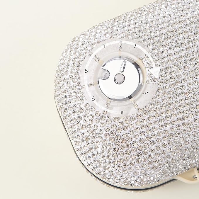 Sparkly Diamond Daily Pill Organizer 7 Compartments Portable Moisture Proof Small Pill Case for Pocket Purse Travel Pill Box Portable Medicine Vitamin Fish Oil Holder Container (Black Square)