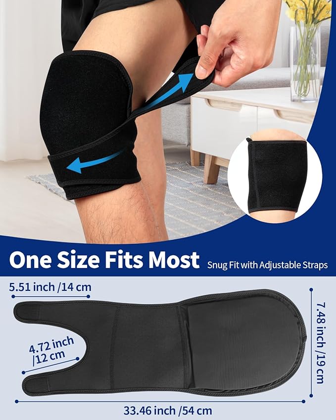 2 PCS Gel Ice Pack Wrap with Straps for Knee,Elbow, Wrist, Neck, Ankle & Back,Reusable Ice Packs for Injuries, Inflammation & Recovery Hot Cold Therapy Short Style