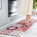 Ashler Kitchen Mats Cushioned Anti-Fatigue Kitchen Rugs, Non-Slip Waterproof Kitchen Floor Mats, Ergonomic Comfort Foam Standing Rug for Kitchen, Office, Floor, Laundry, Sink, 17x47 in, Red