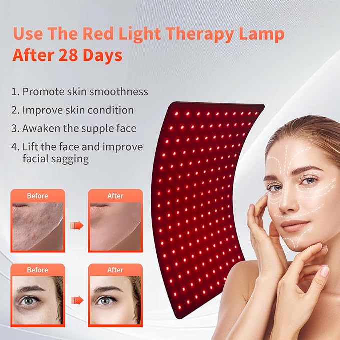 Red Light Therapy for Body, Infrared Light Therapy Lamp with Stand Portable 660nm 850nm Red Light Therapy for Face Body Back Home Heating Red Light Therapy for Women Men