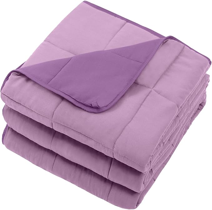Purple Weighted Blanket for Adults 12lbs, 60"x80", Queen Size Cooling Heavy Throw Blanket for 110-130lbs, Microfiber Soft Thick Big Blankets Weighted Comforter Gifts for Sleeping