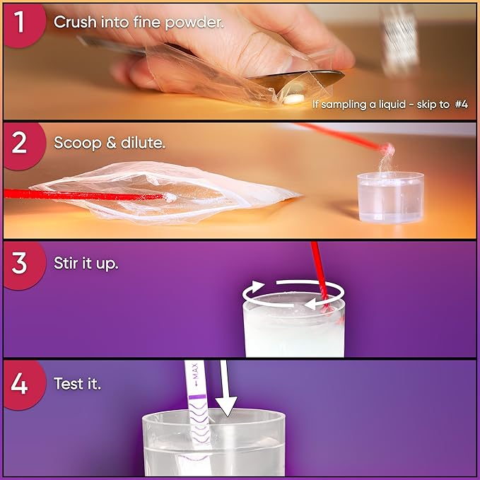 Safe Life Xylazine Test Strips, Test Liquids and Powders for Presence of Xylazine [5 Pack]