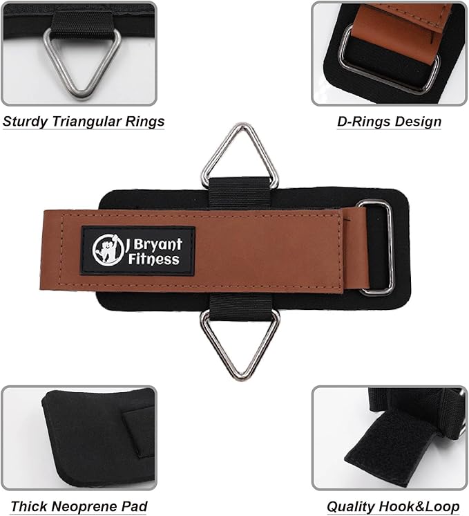 J Bryant Fitness Wrist Cuffs for Cable Machines – Heavy Duty Adjustable Wrist Straps with 7mm Neoprene Padding for Strength Training, Pull Exercises, and Forearm Support