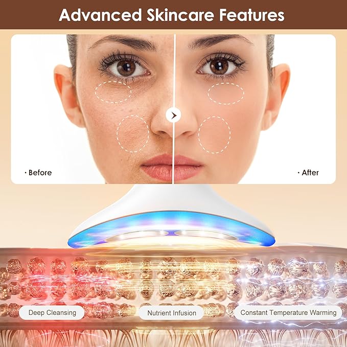 Facial and Neck Massager for Face, Neck - Skin Lifting & Firming - Wrinkle & Dark Circle Reducer - at Home Skin Care Face Sculpting Tool and Neck Massager-Milky White