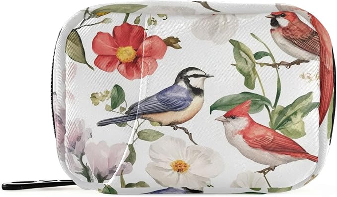 Travel Pill Case Leafs Flower Garden Floral Weekly Small Pill Box 7 Day Pill Box Pill Organizer Bag