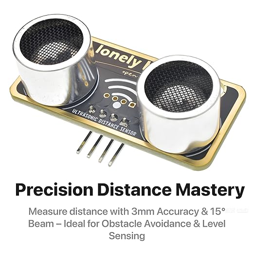 5-Pack Ultrasonic Distance Sensor Gold Edition - Supports 4 Modes (I2C, UART, 1-Wire, GPIO) HC-SR04 Compatible for Arduino, Raspberry Pi, ESP32 Projects