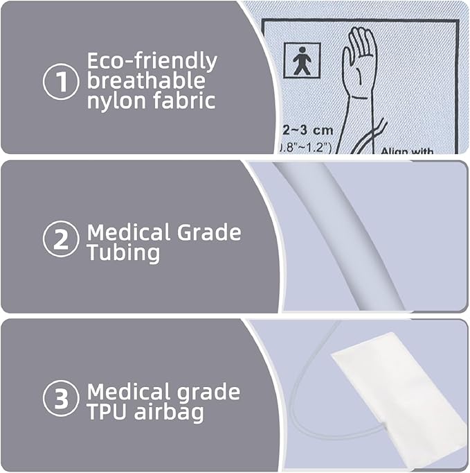 XXXL Blood Pressure Cuff, 9”-26” (22-66CM) Extra Large Cuff Compatible with Omron BP Monitor, Replacement XXX-Large Cuff for Adult Big ARM, with 7 Connectors