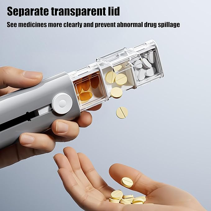 Travel Pill Organizer with 3 Compartments Pill Case,Portable Compact Daily Pill Box,Pill Holder for Vitamins,Cod Liver Oil, Supplements and Medication (Cream) (Green)