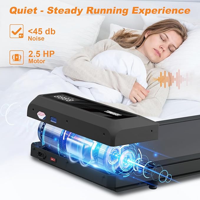 Treadmill Walking Pad with Handle, Walking Pad with 0-10% Incline, 3-in-1 Portable Under Desk Treadmill for Home Office Use, Large Screen, Remote Control, Powerful Motor