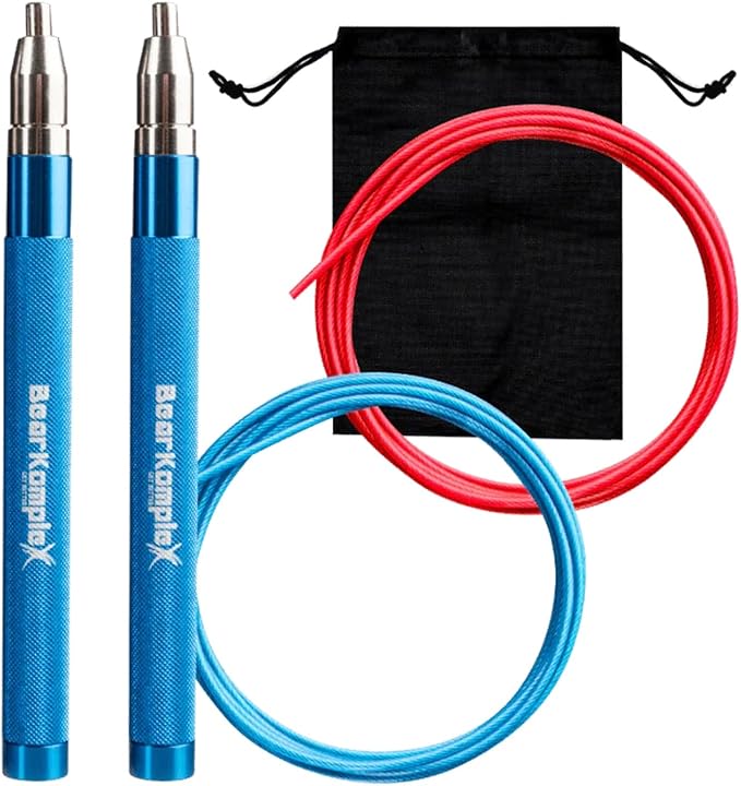 Bear KompleX Speed Jump Rope - Adjustable Tangle-Free Skipping Rope, Lightweight Handles, Smooth 360° Swivel Bearings, 2 Steel Cables, Free Carrying Case