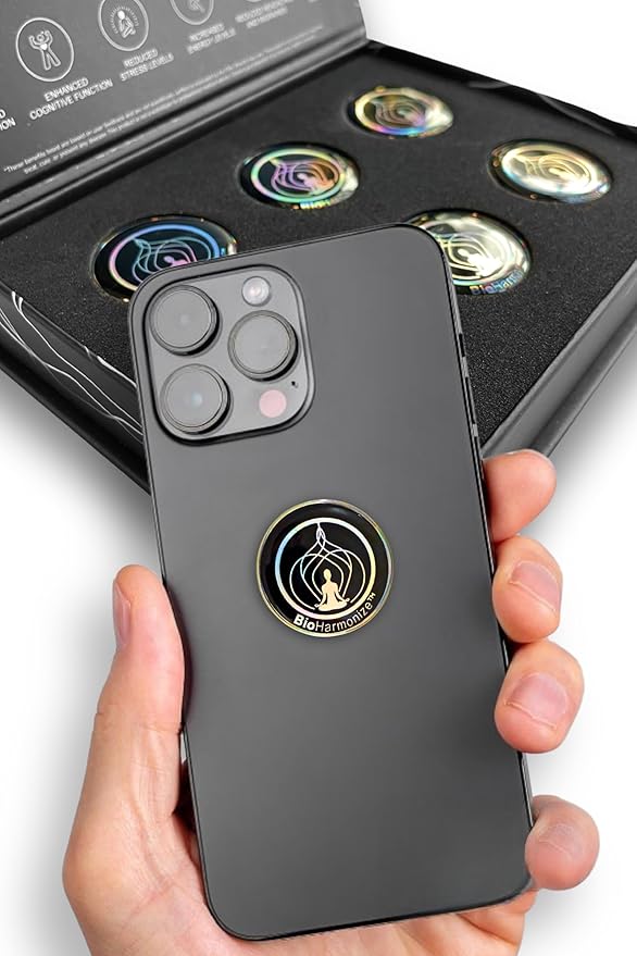 Phone EMF Harmonizing Stickers — Multifaceted Neutralizer with Patented Quantum Technology & Natural Minerals | Pack of 6
