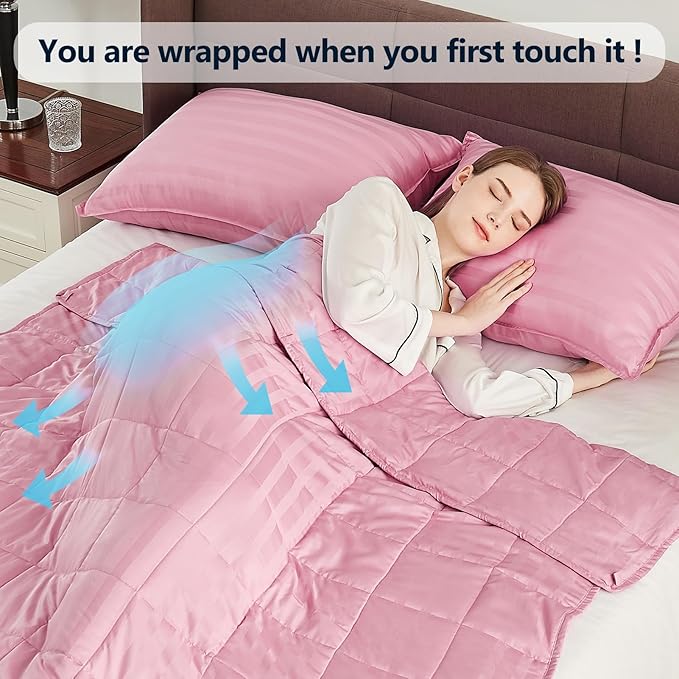 Weighted Blanket Queen/King Size (80"x87" 15lbs),Ultra Soft and Cozy Cooling Weighted Blanket for Adult,Heavy Blanket with Machine Washable Soft Blanket, Pink