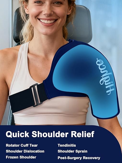 Shoulder Ice Pack Wrap for Rotator Cuff and Arm,Reusable Compression Cold Brace for Pain Relief & Muscle Relaxation,Tendonitis,Swelling,Discomfort After Surgery,Hot &Cold Therapy Ice Pack for Shoulder (XLarge-Navy blue)