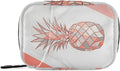 Rose Gold Marble Pinapple Pill Organizer Case White Marbling 7 Day Travel Pill Box with Zipper Portable Weekly Vitamin Medicine Supplement Holder Pouch Bag