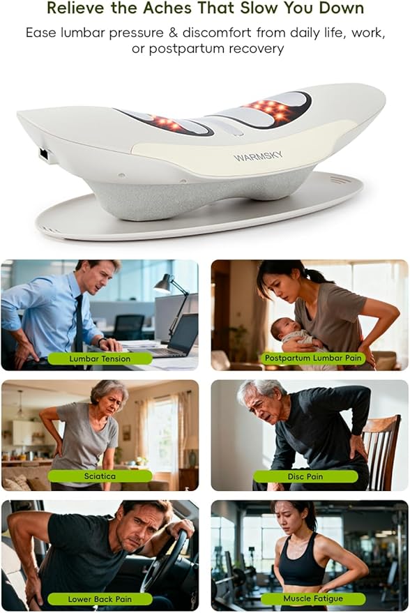 Smart Lower Back Massager with Soothing Warm Therapy & Air Traction – Spinal Decompression Device for Sciatica Relief, Lumbar Pressure & Stiffness – Ideal Gift for Parents & Loved Ones