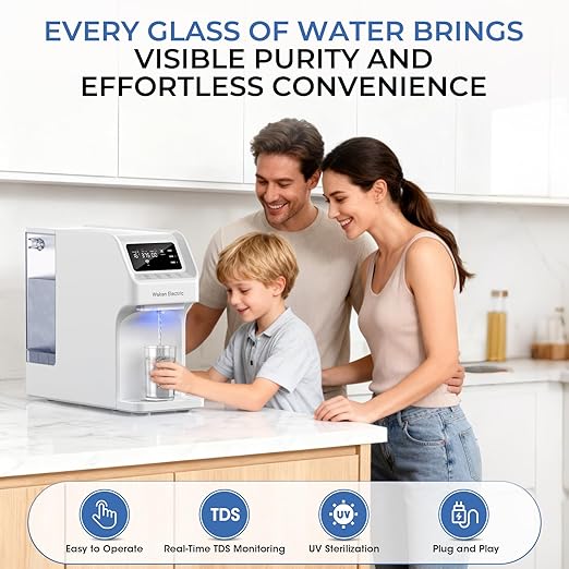 Waken Electric C11S Reverse Osmosis Water Filtration System Countertop 180oz Water Tank 4:1 Pure to Drain 8 Stage RO Filter No Installation for Home Apartment Condo RV