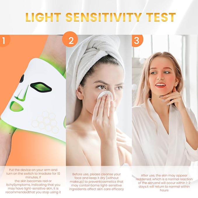 LED light therapy mask Red/Blue/850NM Infrared Light,Timing Function, Portable for Home & Travel